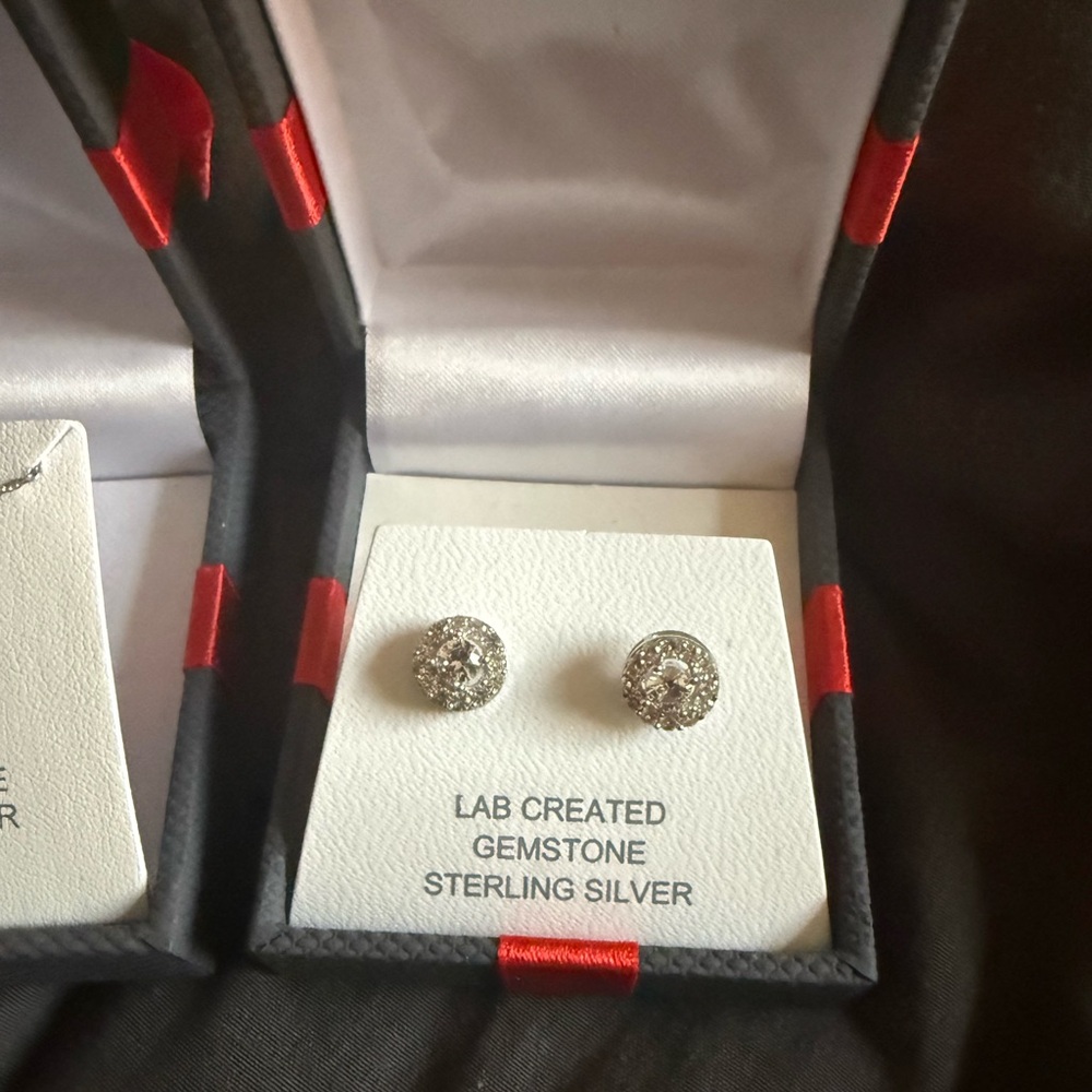 Elegant Sterling Silver Gemstone Stud Earrings